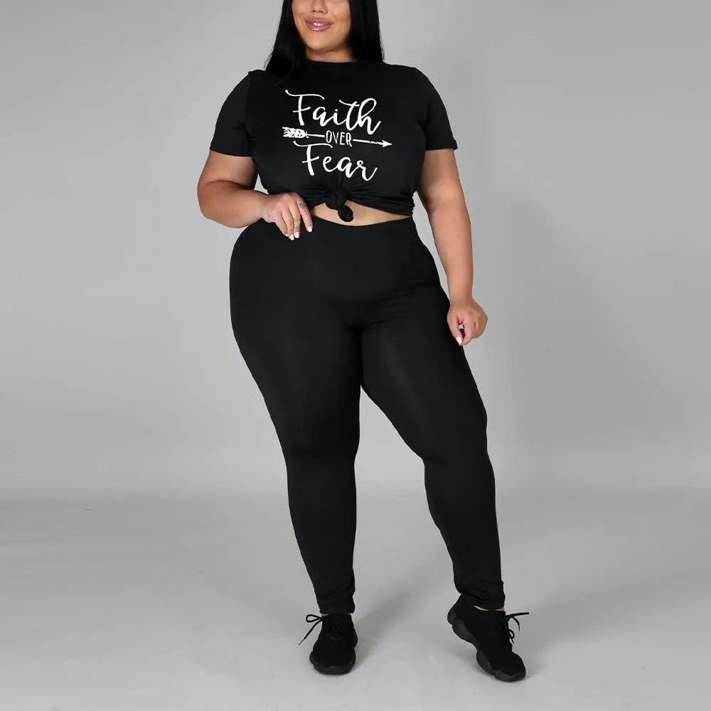 PINSV Plus Size Outfits For Women 2 Piece Sets 1x-5x