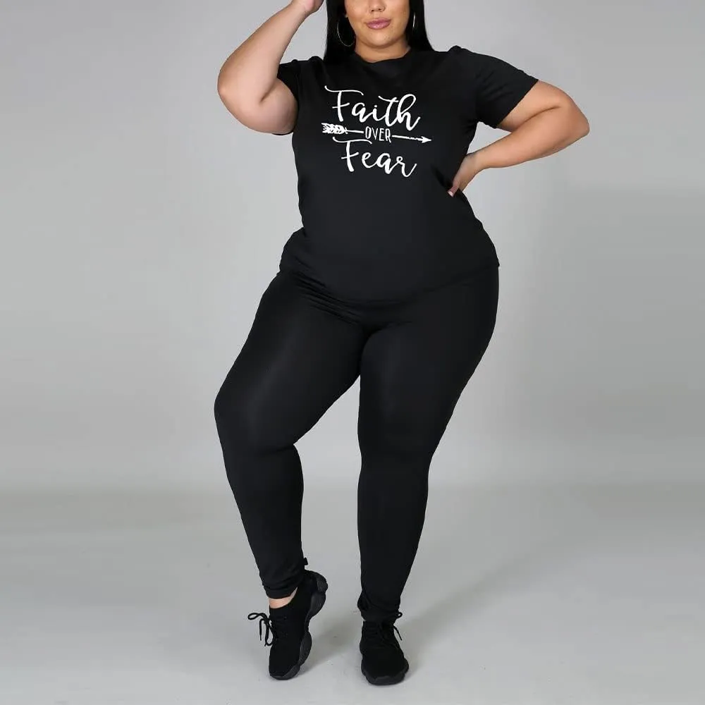 PINSV Plus Size Outfits For Women 2 Piece Sets 1x-5x