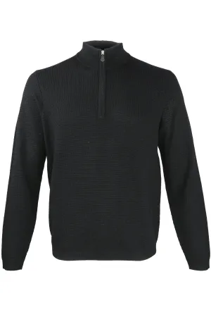 Raffi "The Ian" Waffle Sweater Black