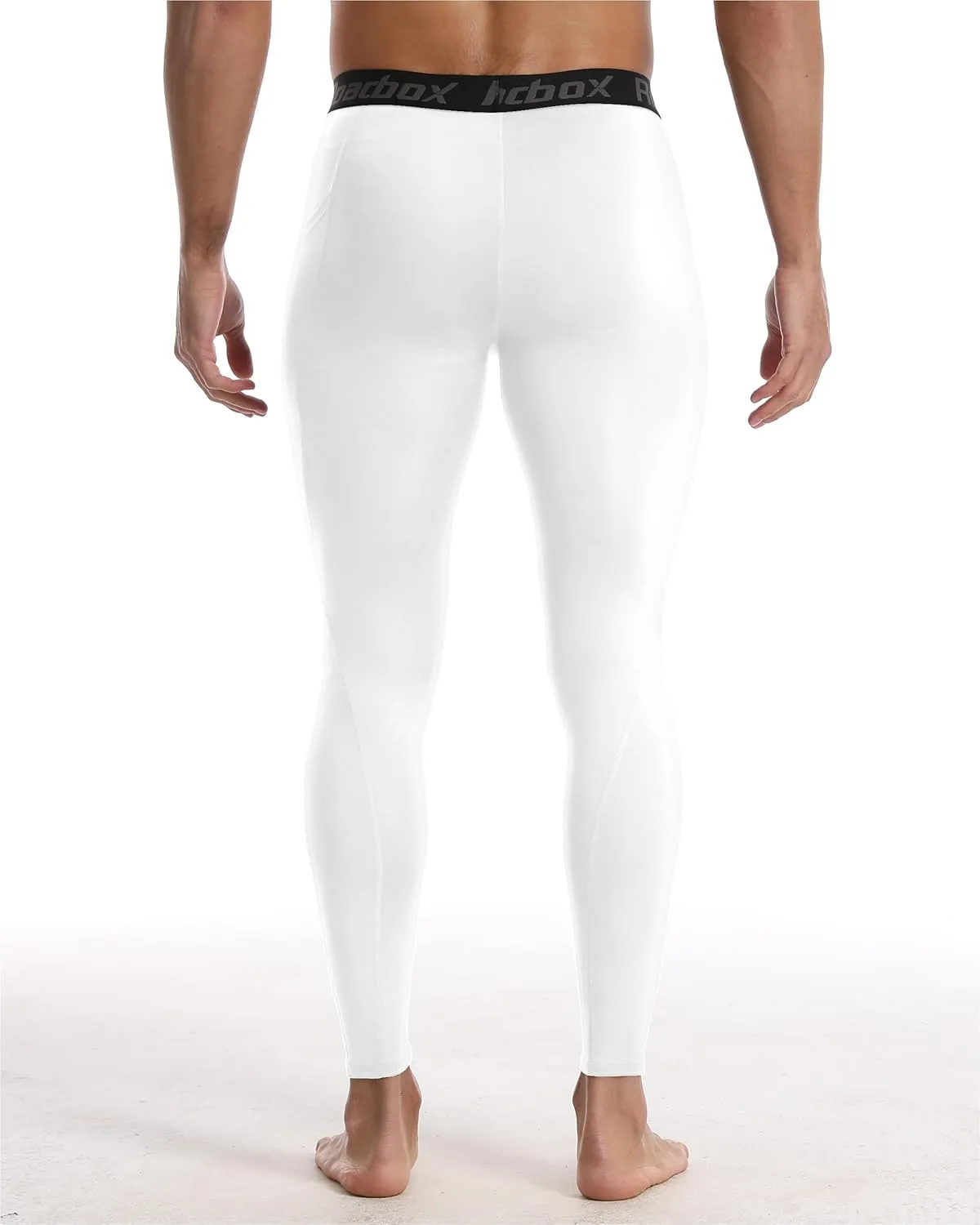 Roadbox 1 or 2 Pack Compression Pants Men, Running Workout Leggings with Pockets, Gym Basketball Athletic Tights Base Layer