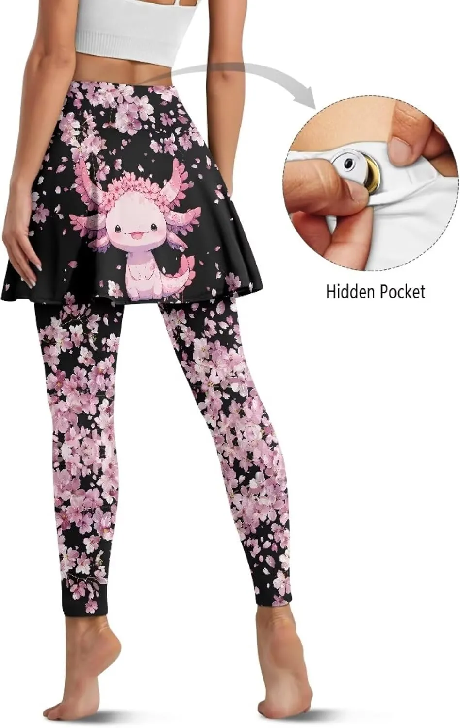 Skirted Leggings for Women Tennis Yoga Pleated Skirt Tummy Control Jogger Skirted Lightweight Pants Gym Leggings