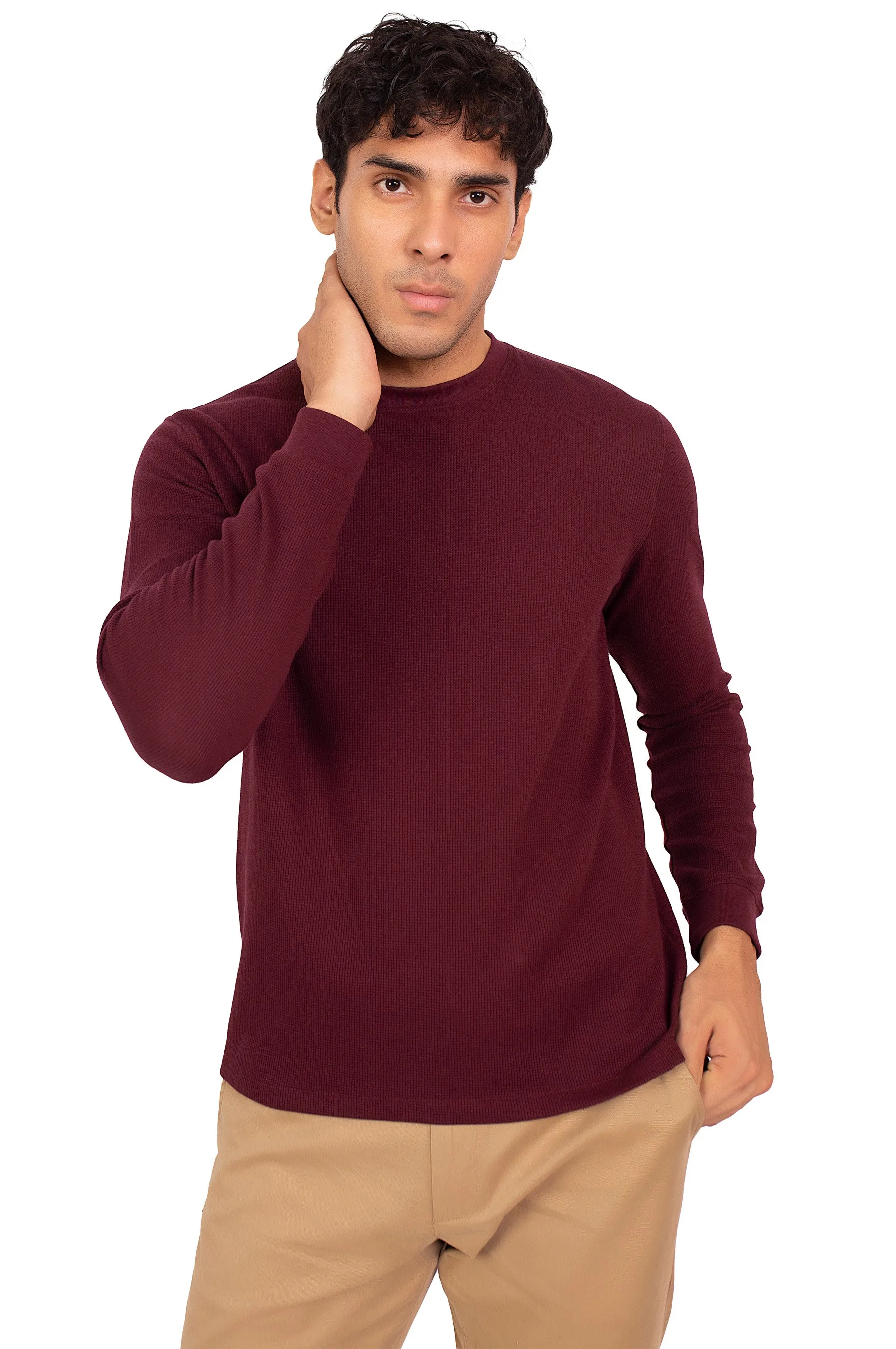 Solid Waffle Knit Tee