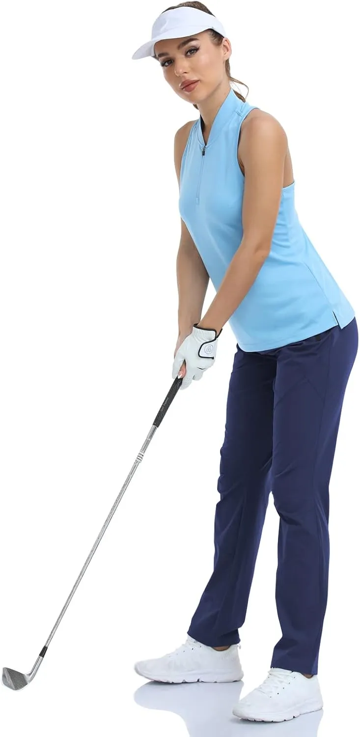 SPOSULEI Womens Summer Lightweight Pants Outdoor Nylon Quick Dry Travel Golf Hiking Sweatpants with Zipper Pockets