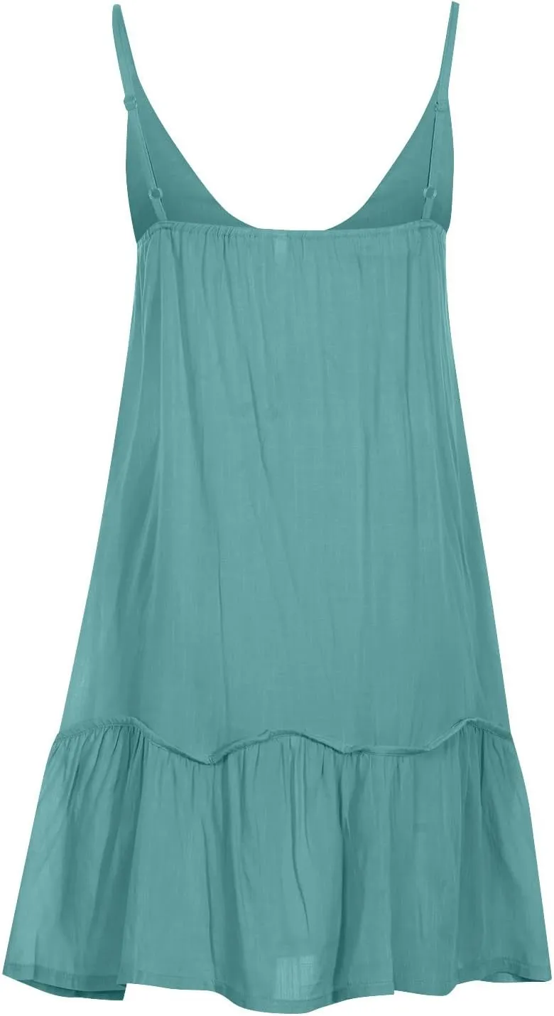 Summer Dresses for Women 2024 Casual Plus Size V Neck Solid Color Slip Dress Trendy Summer Vacation Flowy Dress