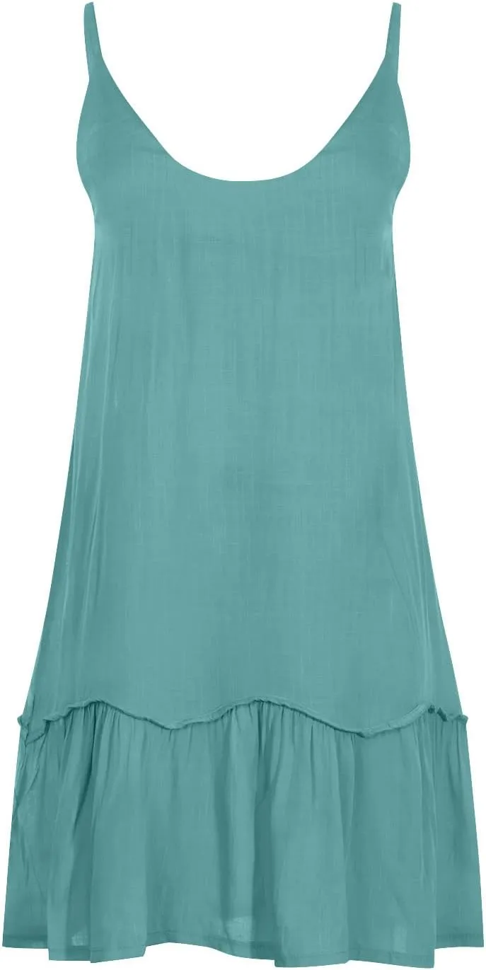 Summer Dresses for Women 2024 Casual Plus Size V Neck Solid Color Slip Dress Trendy Summer Vacation Flowy Dress