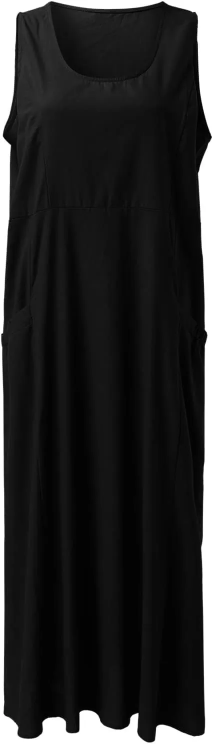 Summer Dresses for Women 2025 Women's Summer Casual Sleeveless Long Maxi Beach Dress Vestido De Lino Loose Cotton