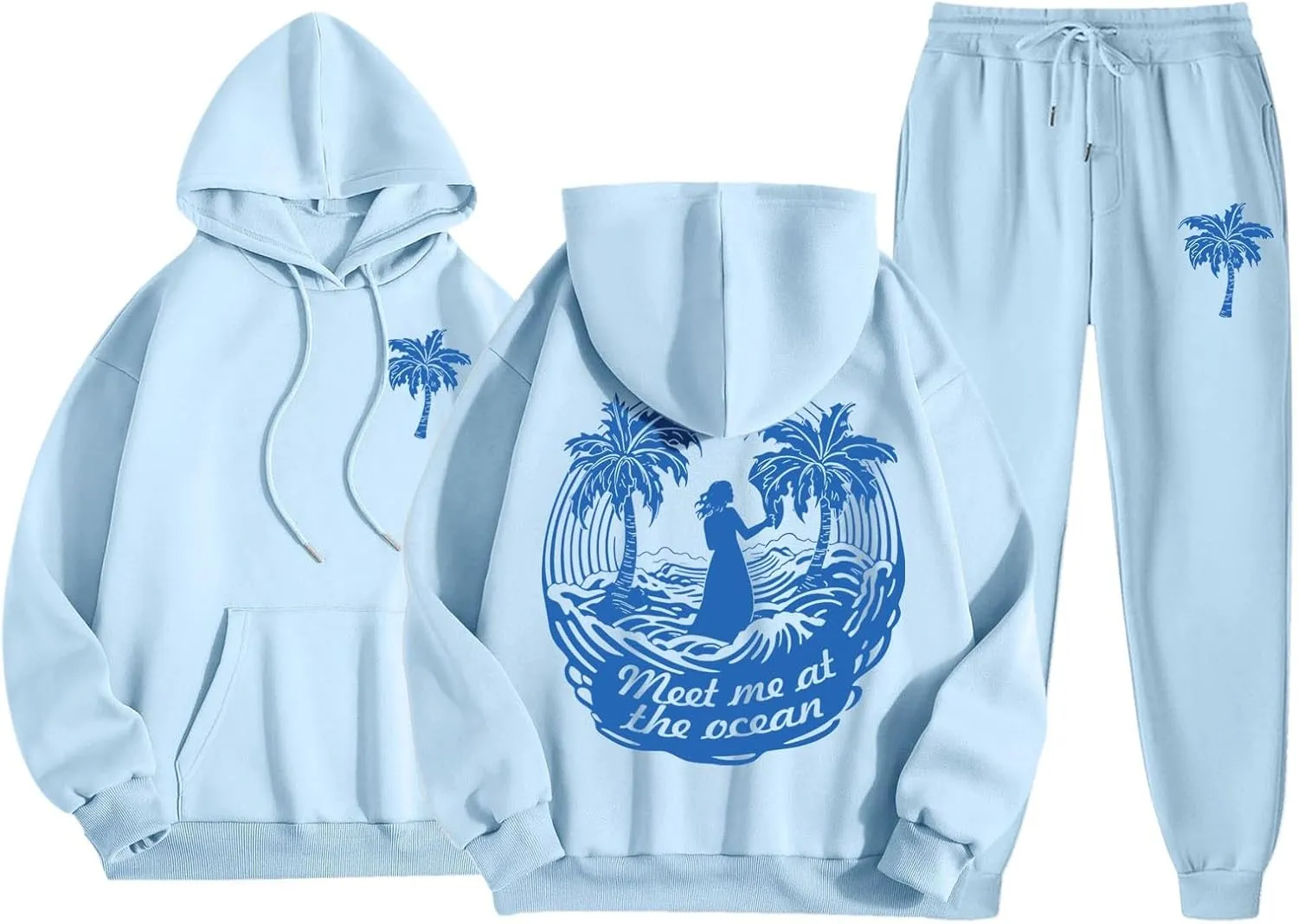 Sweatsuits Women 2 Piece Outfit Hoodie Sweatset Pink Sweatsuit Jogger Sets Matching Tracksuit Sweatpants Teen girl