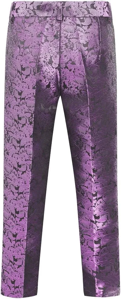 SWOTGdoby Boys Suit Formal Tuexdo Golden Jacquard Slim Fit 2 Pieces Suit Set Jacket Pants for Wedding Prom Party