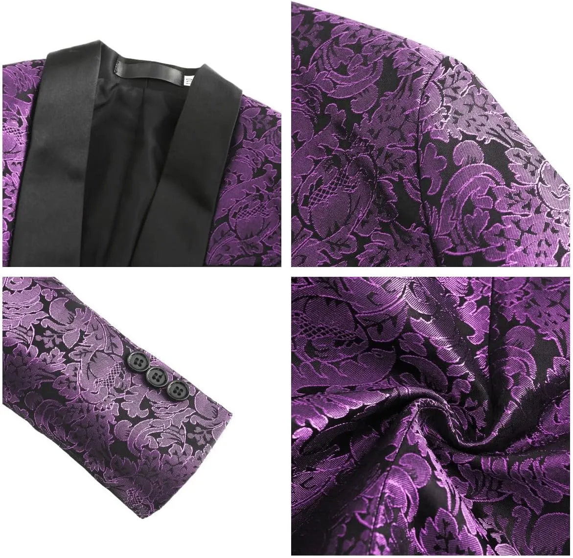 SWOTGdoby Boys Suit Formal Tuexdo Golden Jacquard Slim Fit 2 Pieces Suit Set Jacket Pants for Wedding Prom Party