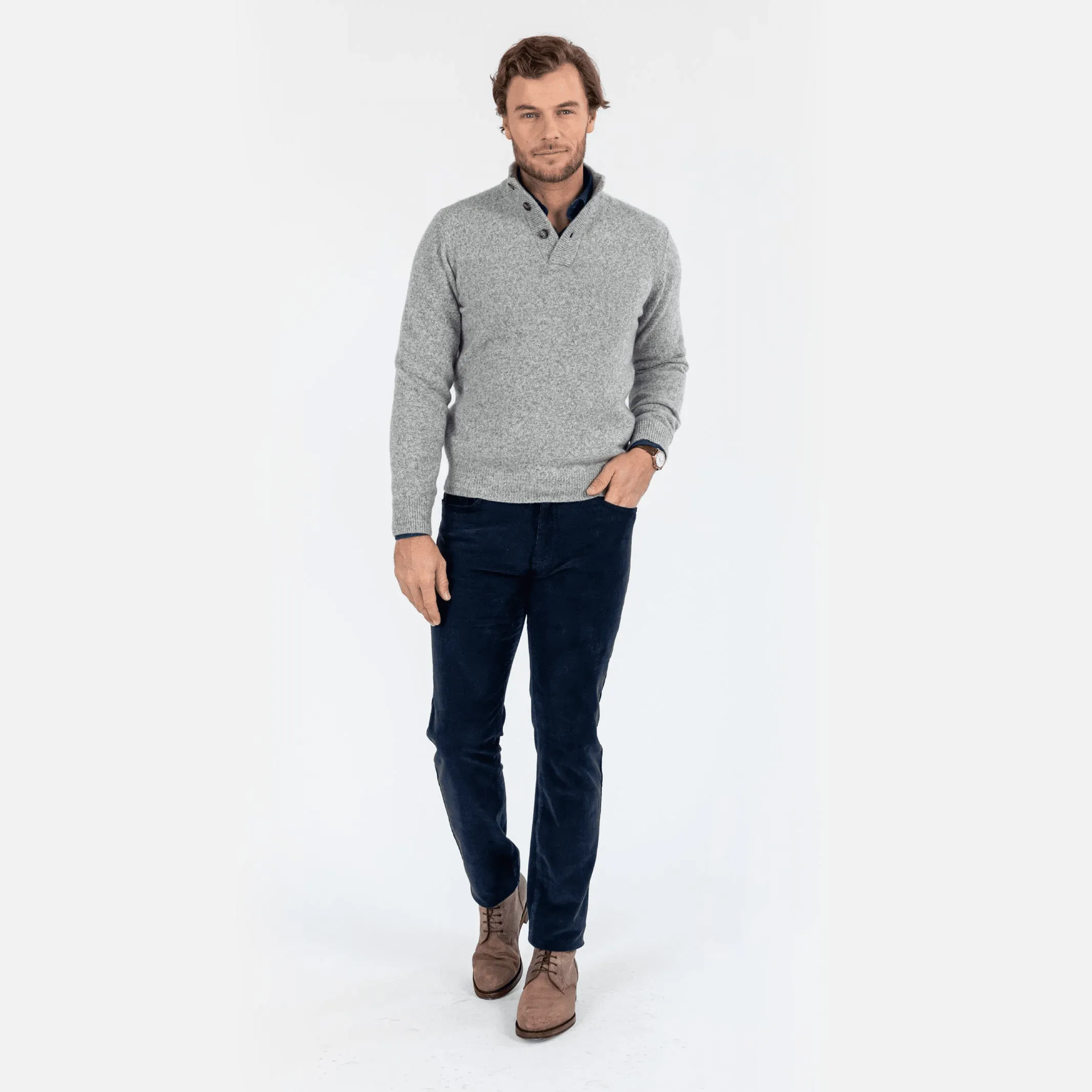 The Smoke Heather Brewer Mock Neck Sweater