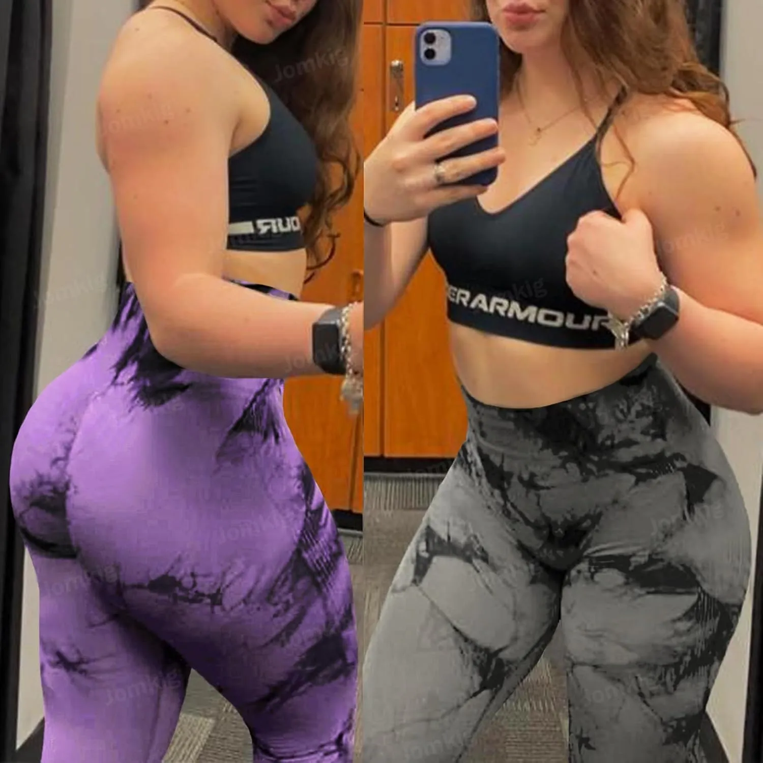 Tie Dye Seamless Leggings for Women High Waist Workout Yoga Pants Scrunch Butt Lifting Compression Tights
