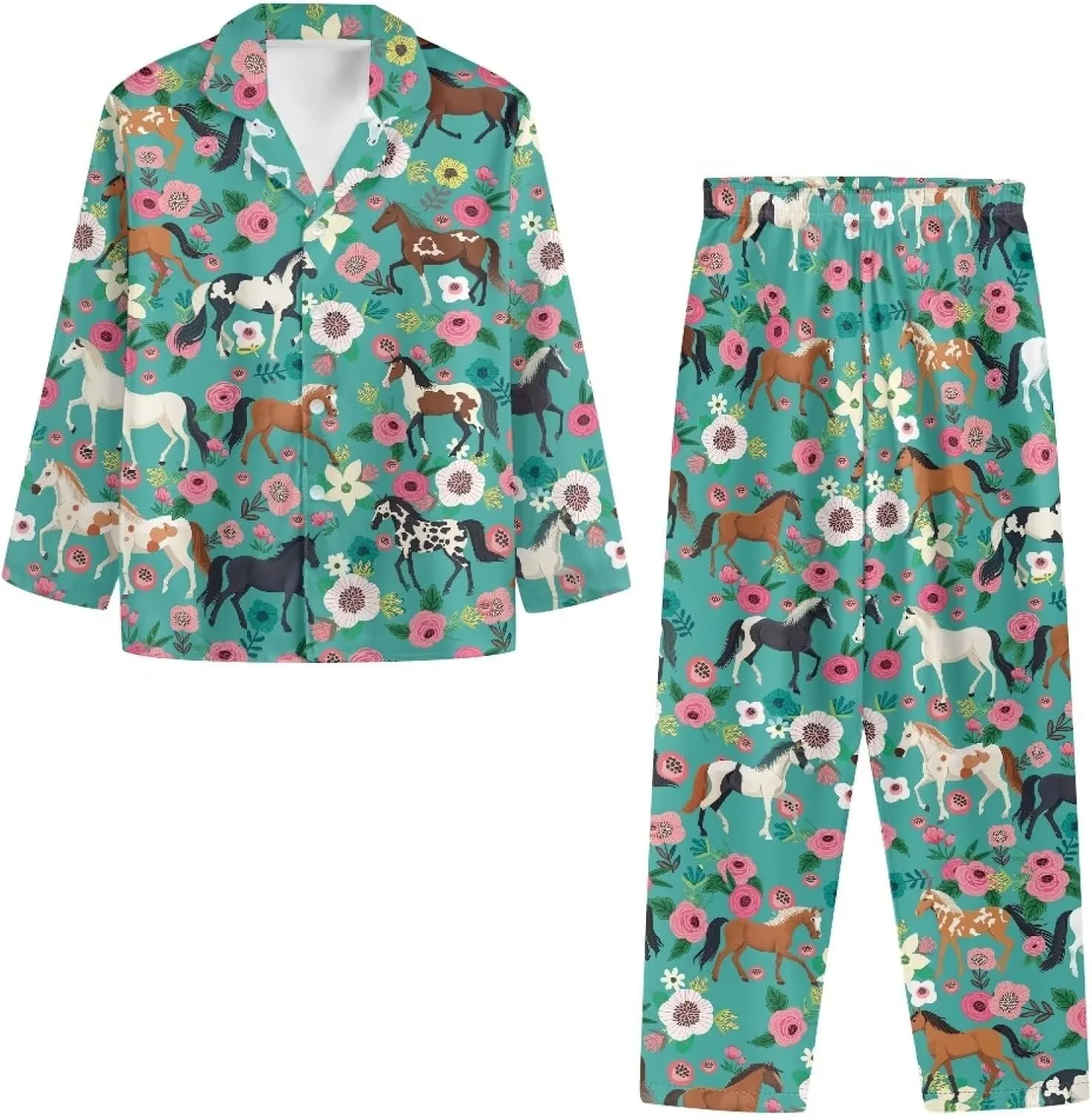 Upetstory Button Down Pajamas Sets for Women Sleepwear Long Sleeve Loungewear