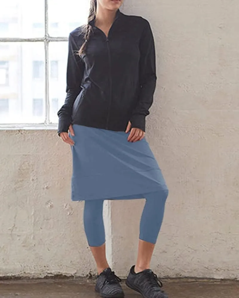 Women 20" Knee Length Tennis Skirt with Built in Legging Golf Skirts Skirted Legging with Pockets