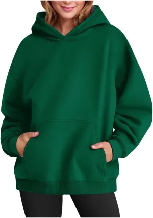 Women's 2024 Fall Oversized Hoodies Long Sleeve Pullover Sweatshirt Trendy Y2k Outfits Preppy Clothes with Pocket