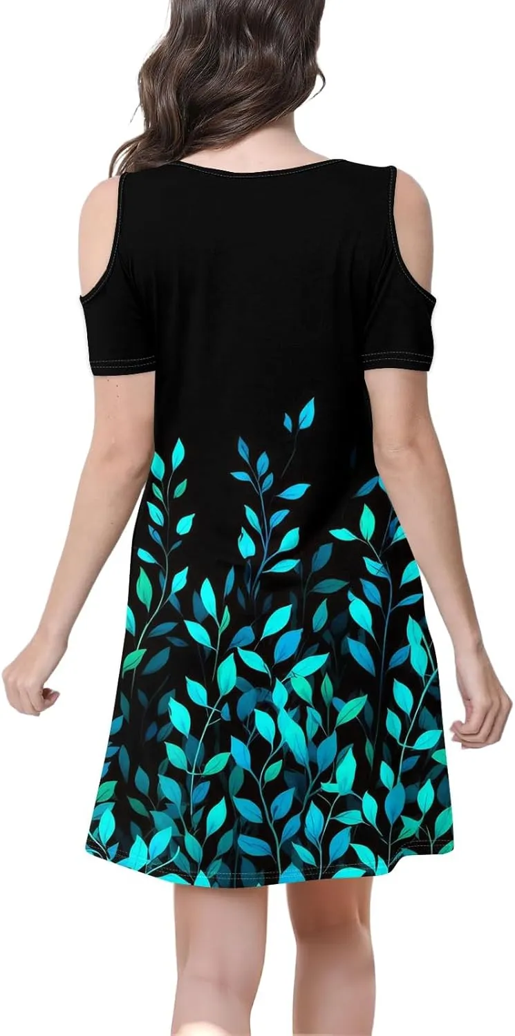 Women's Summer Casual Trendy Sleeveless Halter Striped Polka Dot Floral Print Midi Dress 2025 with Pockets, S-3XL