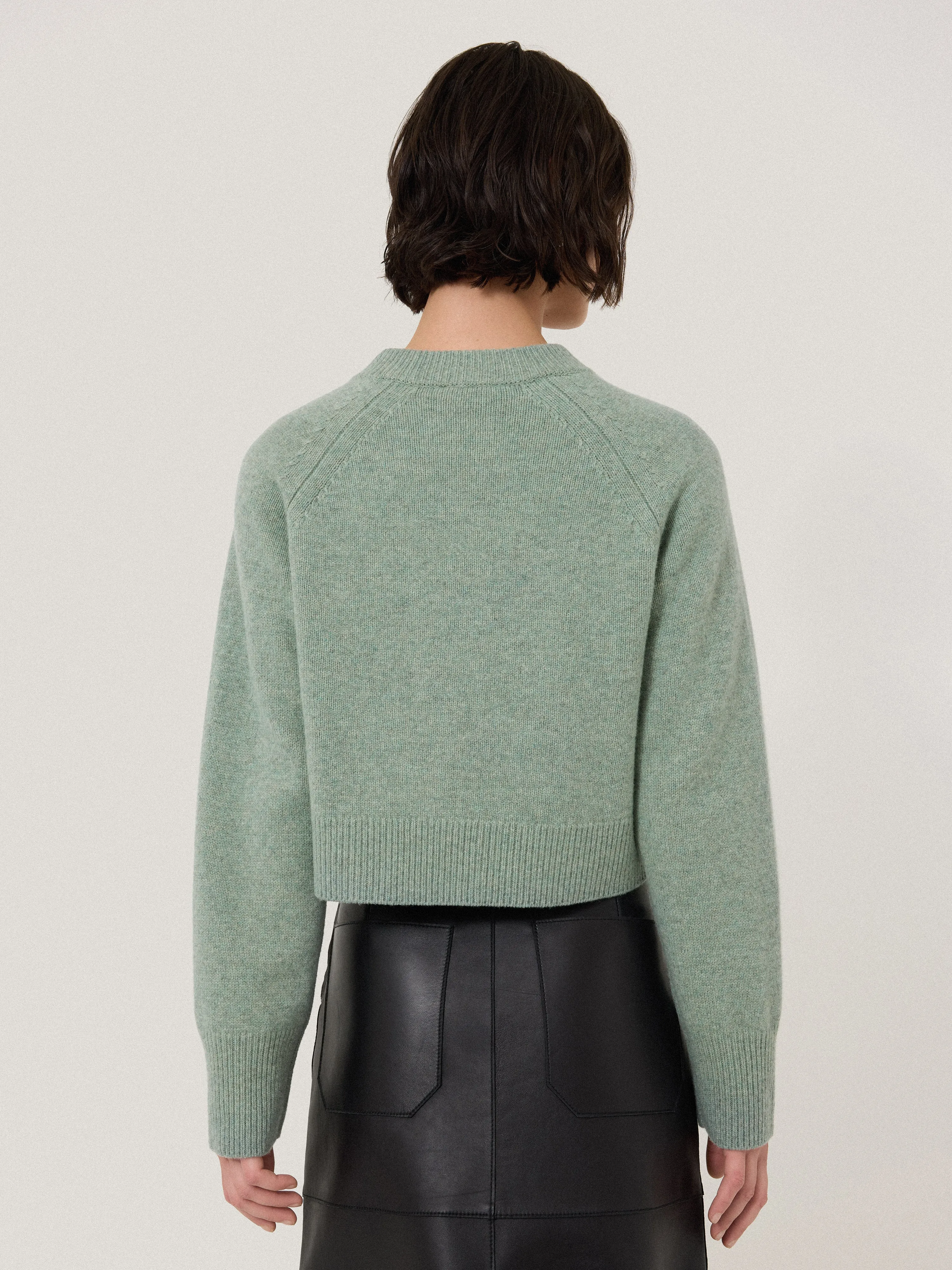 Wool Cropped Cardigan | Mint